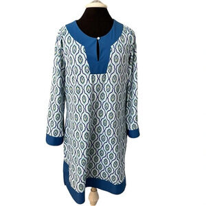 Cabana Life Blue Jersey Print Tunic Dress XL